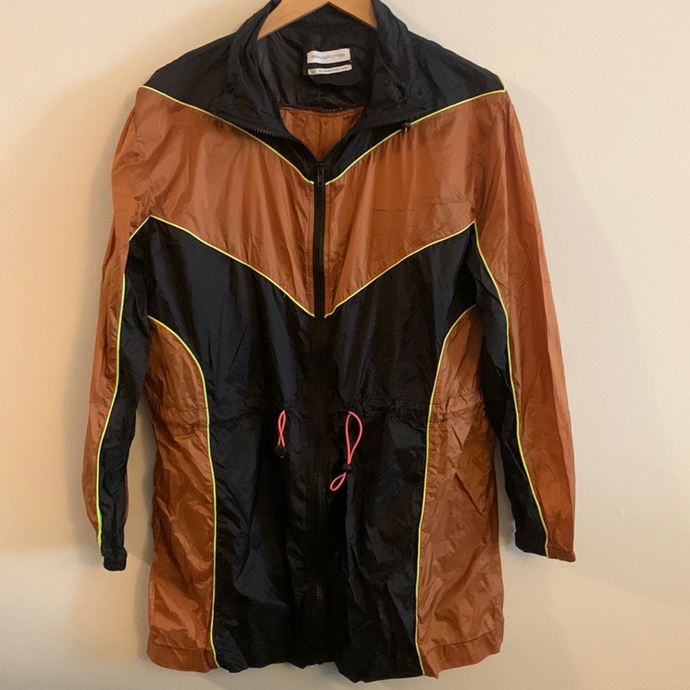 Urban Outfitters Black and Brown Colorblock Windbreaker Jacket